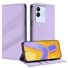 Per vivo V29e 5G / Y200 5G Global Embossed Multi-funzionale Portafoglio Retro Custodia per telefono in pelle (Viola chiaro)