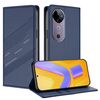 Per vivo V40 5G Global Embossed Multi-funzionale Portafoglio Retro Custodia per Telefono in Pelle (Blu Scuro)