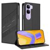 Per vivo V40 Lite 5G Global Embossed Multi-funzionale Portafoglio Retro Custodia per telefono in pelle (Nero)