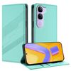 Per vivo V40 Lite 5G Global Embossed Multi-funzionale Portafoglio Retro Custodia per Telefono in Pelle (Verde Menta)