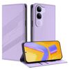 Per vivo V40 Lite 5G Global Embossed Multi-funzionale Portafoglio Retro Custodia per telefono in pelle (Viola chiaro)