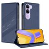 Per vivo V40 Lite 5G Global Embossed Multi-funzionale Portafoglio Retro Custodia per Telefono in Pelle (Blu Scuro)