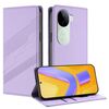 Per vivo V40e 5G India / iQOO Z9s 5G Custodia per telefono in pelle retrò con portafoglio multifunzionale in rilievo (viola chiaro)
