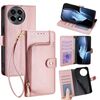 Per OnePlus Ace 5 / 5 Pro Custodia in pelle con cerniera (oro rosa)