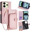 Per Redmi Note 14 4G 163,25 mm Custodia in pelle con cerniera (oro rosa)