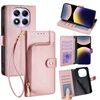 Per Redmi Note 14 Pro 4G Custodia in pelle con cerniera (oro rosa)