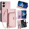 Per Redmi Turbo 4 Custodia in pelle con cerniera (oro rosa)