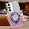 Per Samsung Galaxy S23 FE Mirror Holder Glitter MagSafe Custodia per telefono (viola)
