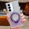 Per Samsung Galaxy S24+ / S25+ Mirror Holder Glitter MagSafe Custodia per telefono (viola)
