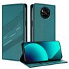 Per Xiaomi Poco X3 Pro / Poco X3 Custodia per telefono in pelle retrò con portafoglio multifunzionale in rilievo (verde scuro)