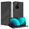 Per Xiaomi 11T / 11T Pro Custodia per telefono in pelle retrò con portafoglio multifunzionale in rilievo (nero)