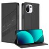 Per Xiaomi Mi 11 Lite / 5G NE Custodia per telefono in pelle retrò con portafoglio multifunzionale in rilievo (nero)