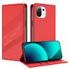 Per Xiaomi Mi 11 Lite / 5G NE Custodia per telefono in pelle retrò con portafoglio multifunzionale in rilievo (rosso)