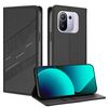 Per Xiaomi Mi 11 Pro Custodia per telefono in pelle retrò con portafoglio multifunzionale in rilievo (nero)