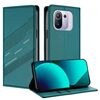 Per Xiaomi Mi 11 Pro Custodia per telefono in pelle retrò con portafoglio multifunzionale in rilievo (verde scuro)