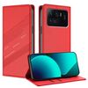 Per Xiaomi Mi 11 Ultra Custodia per telefono in pelle retrò multifunzionale con portafoglio in rilievo (rosso)