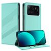 Per Xiaomi Mi 11 Ultra Custodia per telefono in pelle retrò multifunzionale con portafoglio in rilievo (verde menta)
