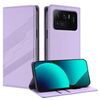 Per Xiaomi Mi 11 Ultra Custodia per telefono in pelle retrò multifunzionale con portafoglio in rilievo (viola chiaro)