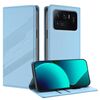 Per Xiaomi Mi 11 Ultra Custodia per telefono in pelle retrò multifunzionale con portafoglio in rilievo (azzurro chiaro)