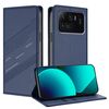 Per Xiaomi Mi 11 Ultra Custodia per telefono in pelle retrò multifunzionale in rilievo (blu scuro)