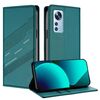 Per Xiaomi 12 5G / 12X 5G / 12S 5G Custodia per telefono in pelle retrò con portafoglio multifunzionale in rilievo (verde scuro)