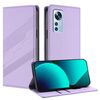 Per Xiaomi 12 5G / 12X 5G / 12S 5G Custodia per telefono in pelle retrò con portafoglio multifunzionale in rilievo (viola chiaro)