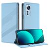Per Xiaomi 12 5G / 12X 5G / 12S 5G Custodia per telefono in pelle retrò con portafoglio multifunzionale in rilievo (azzurro chiaro)