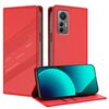 Per Xiaomi 12 Lite Custodia per telefono in pelle retrò con portafoglio multifunzionale in rilievo (rosso)