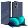 Per Xiaomi 12 Lite Custodia per telefono in pelle retrò con portafoglio multifunzionale in rilievo (blu scuro)