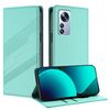 Per Xiaomi 12 Pro / 12S Pro Custodia per telefono in pelle retrò con portafoglio multifunzionale in rilievo (verde menta)