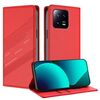 Per Xiaomi 13 5G Custodia per telefono in pelle retrò con portafoglio multifunzionale in rilievo (rosso)