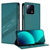 Per Xiaomi 13 5G Custodia per telefono in pelle retrò con portafoglio multifunzionale in rilievo (verde scuro)