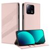 Per Xiaomi 13 5G Custodia per telefono in pelle retrò con portafoglio multifunzionale in rilievo (rosa)