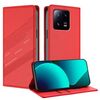 Per Xiaomi 13 Pro 5G Custodia per telefono in pelle retrò con portafoglio multifunzionale in rilievo (rosso)