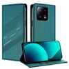 Per Xiaomi 13 Pro 5G Custodia per telefono in pelle retrò con portafoglio multifunzionale in rilievo (verde scuro)