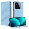 Per Xiaomi 15 Custodia per telefono in pelle retrò con portafoglio multifunzionale in rilievo (azzurro chiaro)