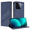 Per Xiaomi 15 Custodia per telefono in pelle retrò con portafoglio multifunzionale in rilievo (blu scuro)