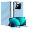 Per Xiaomi 15 Pro Custodia per telefono in pelle retrò con portafoglio multifunzionale in rilievo (azzurro chiaro)
