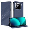 Per Xiaomi 15 Pro Custodia per telefono in pelle retrò con portafoglio multifunzionale in rilievo (blu scuro)