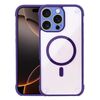 Per iPhone 16 Pro Custodia per telefono ibrida in acrilico TPU magnetico antiurto MagSafe (viola scuro)