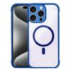 Per iPhone 15 Pro Max Custodia per telefono ibrida in acrilico TPU magnetico antiurto MagSafe (blu reale)
