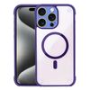 Per iPhone 15 Pro Max Custodia per telefono ibrida in acrilico TPU magnetico antiurto MagSafe (viola scuro)