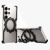 Per Samsung Galaxy S24 Ultra 5G Custodia per telefono in metallo senza bordi con supporto meccanico MagSafe (nero)