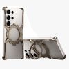 Per Samsung Galaxy S24 Ultra 5G Custodia per telefono in metallo senza bordi con supporto MagSafe per ingranaggi meccanici (oro)