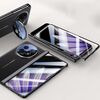Per OPPO Find N5 HD Custodia per telefono con cerniera in pelle galvanica integrata e supporto per obiettivo (nero)