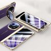 Per OPPO Find N5 HD Custodia per telefono con cerniera in pelle galvanica integrata e supporto per obiettivo (viola)