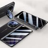Per OPPO Find N5 Custodia per telefono con cerniera in pelle galvanica per la privacy integrata (nero)