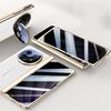Per OPPO Find N5 Custodia per telefono con cerniera in pelle galvanica per la privacy integrata (bianca)