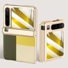 Per Huawei Pura X Custodia per telefono con cerniera in pelle con trama galvanica integrata (verde)
