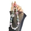 Catena per cellulare con perline a forma di gattino a doppio strato in lega (rosa)